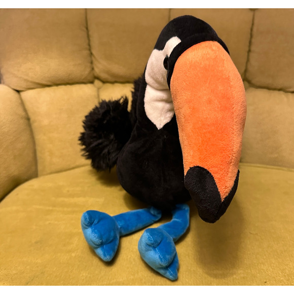 Scentsy Buddy Toucan Plush Stuffed Animal Black Orange Beak Blue Feet Retired - Picture 13 of 16